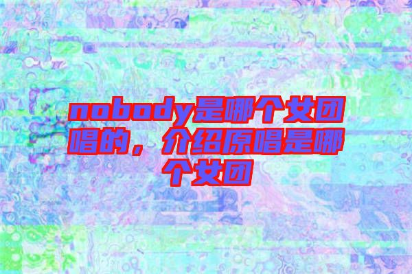 nobody是哪個(gè)女團(tuán)唱的，介紹原唱是哪個(gè)女團(tuán)