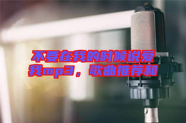 不要在我的時候說愛我mp3，歌曲推薦和