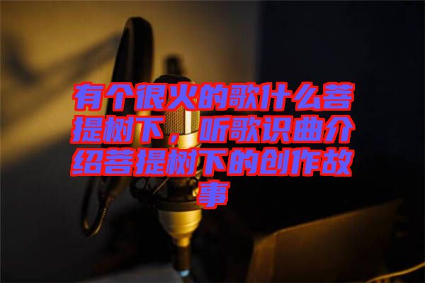 有個(gè)很火的歌什么菩提樹下，聽歌識曲介紹菩提樹下的創(chuàng)作故事