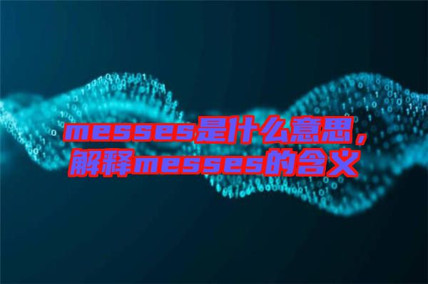 messes是什么意思，解釋messes的含義