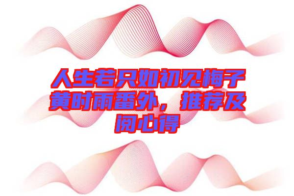 人生若只如初見梅子黃時(shí)雨番外，推薦及閱心得