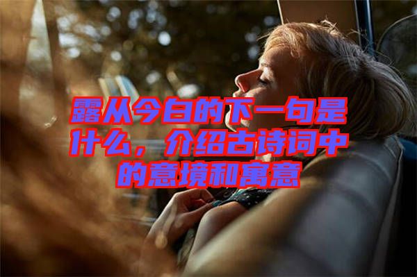 露從今白的下一句是什么，介紹古詩詞中的意境和寓意