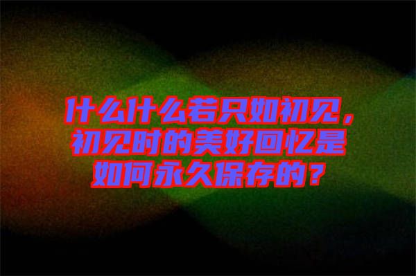 什么什么若只如初見(jiàn)，初見(jiàn)時(shí)的美好回憶是如何永久保存的？