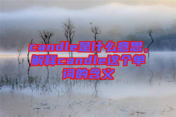 candle是什么意思，解釋candle這個單詞的含義