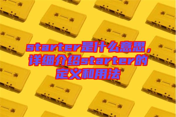 starter是什么意思，詳細(xì)介紹starter的定義和用法