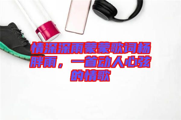 情深深雨蒙蒙歌詞楊胖雨，一首動(dòng)人心弦的情歌