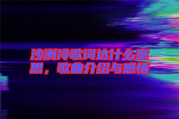 沙洲冷歌詞達(dá)什么意思，歌曲介紹與感悟