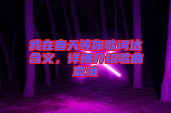 我在春天等你歌詞達(dá)含義，詳細(xì)介紹歌曲意境