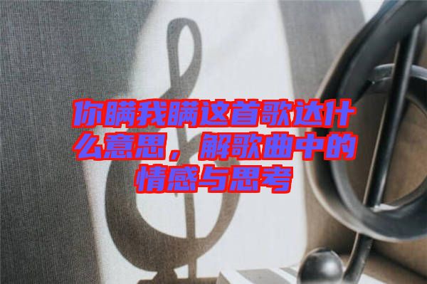 你瞞我瞞這首歌達(dá)什么意思，解歌曲中的情感與思考