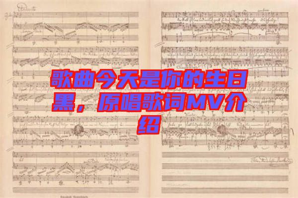 歌曲今天是你的生日黑，原唱歌詞MV介紹