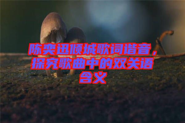 陳奕迅傾城歌詞諧音，探究歌曲中的雙關(guān)語含義