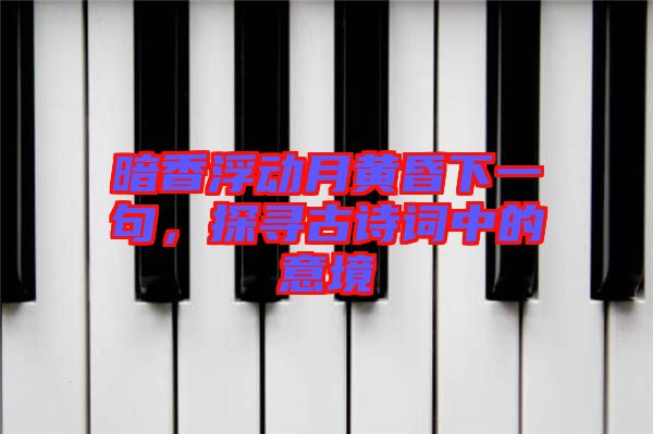 暗香浮動月黃昏下一句，探尋古詩詞中的意境