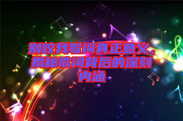 別咬我歌詞真正意義，揭秘歌詞背后的深刻內(nèi)涵