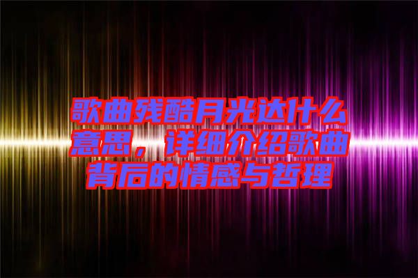 歌曲殘酷月光達(dá)什么意思，詳細(xì)介紹歌曲背后的情感與哲理