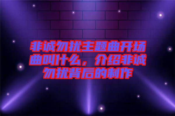 非誠勿擾主題曲開場曲叫什么，介紹非誠勿擾背后的制作