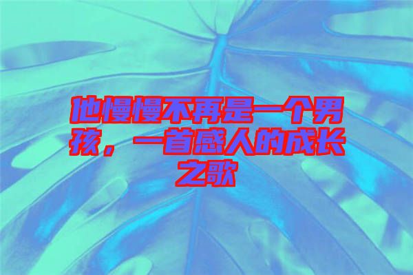 他慢慢不再是一個(gè)男孩，一首感人的成長(zhǎng)之歌