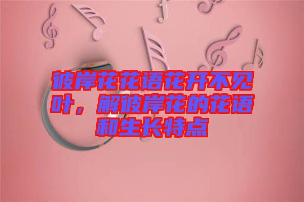 彼岸花花語(yǔ)花開(kāi)不見(jiàn)葉，解彼岸花的花語(yǔ)和生長(zhǎng)特點(diǎn)