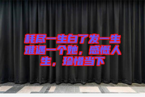 耗盡一生白了發(fā)一生難遇一個她，感慨人生，珍惜當(dāng)下