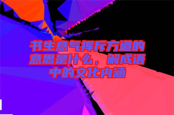 書生意氣揮斥方遒的意思是什么，解成語中的文化內涵