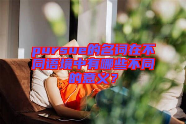 pursue的名詞在不同語境中有哪些不同的意義？