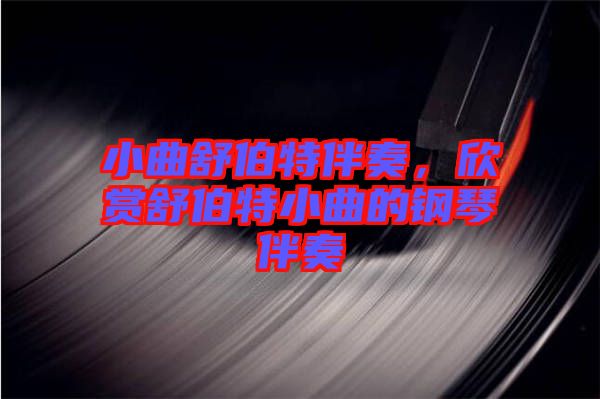 小曲舒伯特伴奏，欣賞舒伯特小曲的鋼琴伴奏