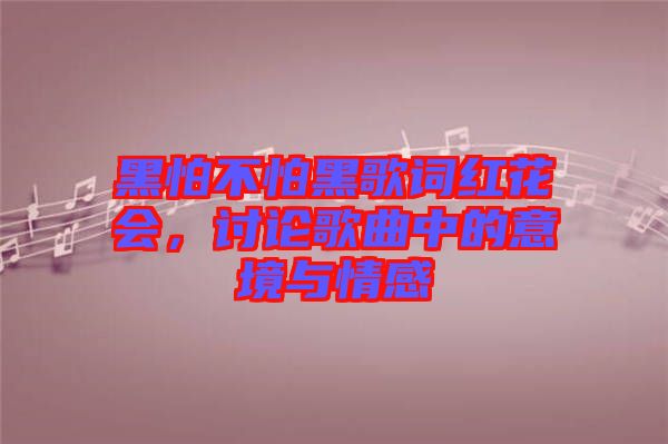 黑怕不怕黑歌詞紅花會(huì)，討論歌曲中的意境與情感