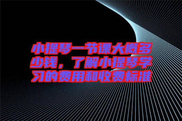 小提琴一節(jié)課大概多少錢，了解小提琴學(xué)習(xí)的費(fèi)用和收費(fèi)標(biāo)準(zhǔn)