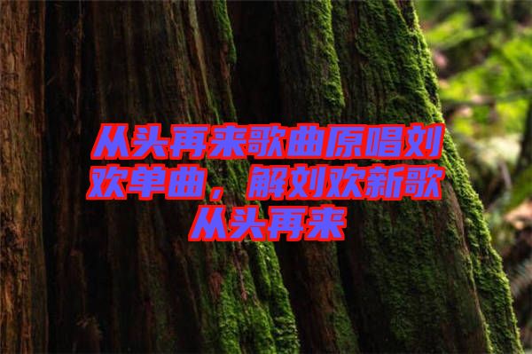 從頭再來歌曲原唱劉歡單曲，解劉歡新歌從頭再來