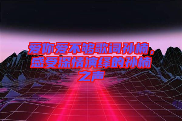 愛你愛不夠歌詞孫楠，感受深情演繹的孫楠之聲