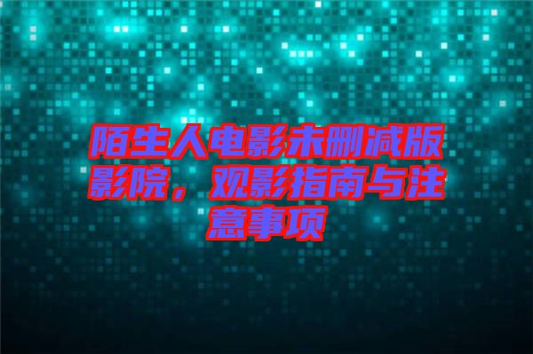 陌生人電影未刪減版影院，觀影指南與注意事項(xiàng)