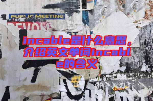 incable是什么意思，介紹英文單詞incable的含義