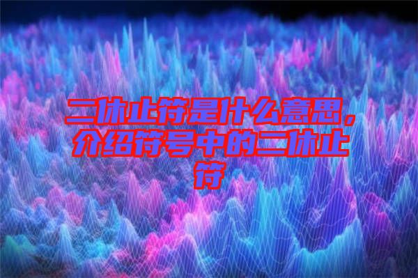 二休止符是什么意思，介紹符號中的二休止符