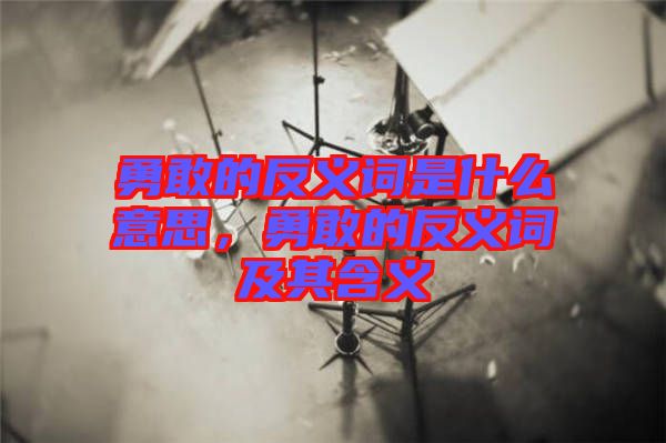 勇敢的反義詞是什么意思，勇敢的反義詞及其含義