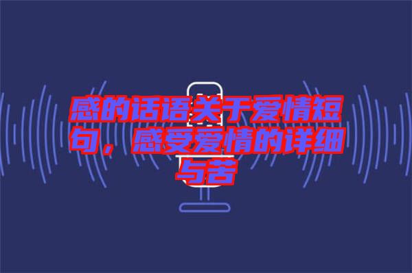 感的話語關(guān)于愛情短句，感受愛情的詳細(xì)與苦