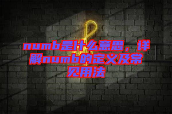 numb是什么意思，詳解numb的定義及常見用法