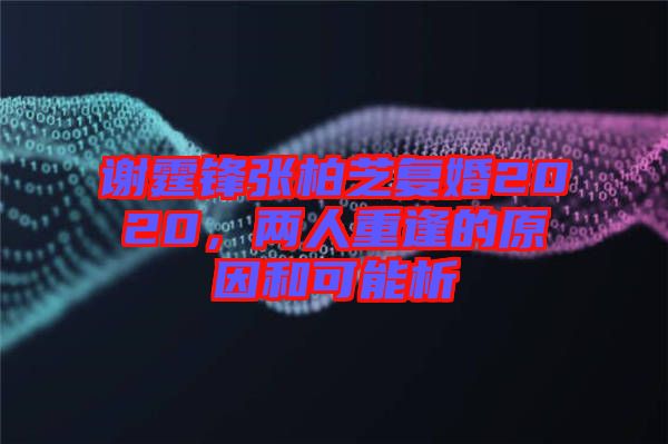 謝霆鋒張柏芝復(fù)婚2020，兩人重逢的原因和可能析