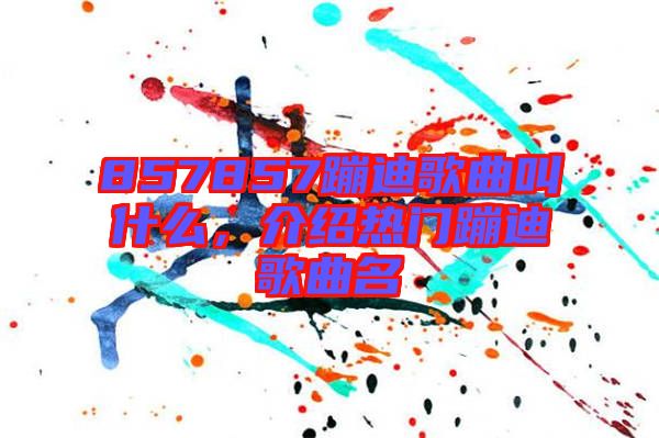 857857蹦迪歌曲叫什么，介紹熱門蹦迪歌曲名