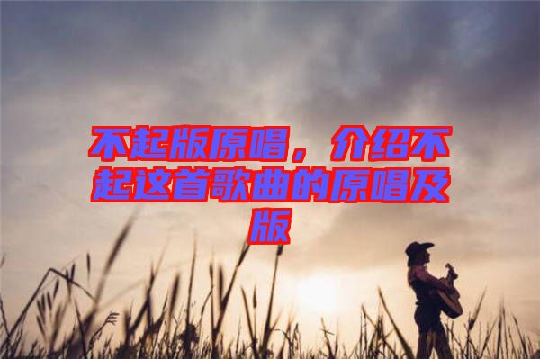 不起版原唱，介紹不起這首歌曲的原唱及版