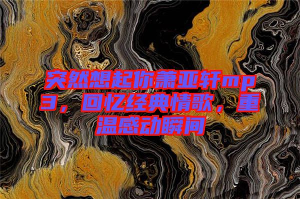 突然想起你蕭亞軒mp3，回憶經典情歌，重溫感動瞬間