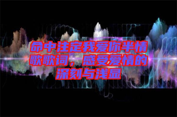 命中注定我愛你半情歌歌詞，感受愛情的深刻與淺顯