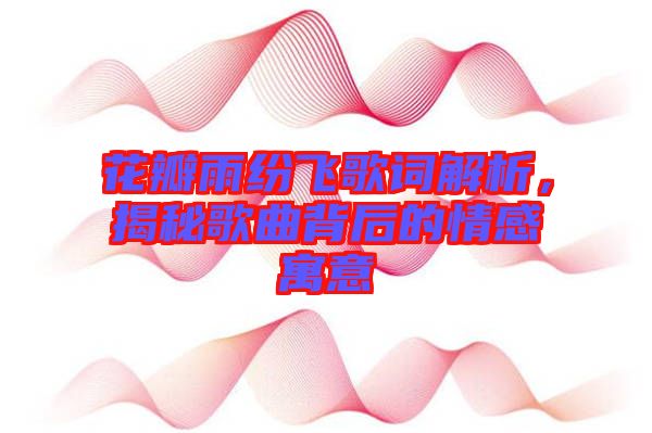 花瓣雨紛飛歌詞解析，揭秘歌曲背后的情感寓意