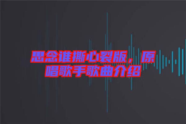 思念誰(shuí)撕心裂版，原唱歌手歌曲介紹