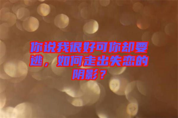 你說我很好可你卻要逃，如何走出失戀的陰影？