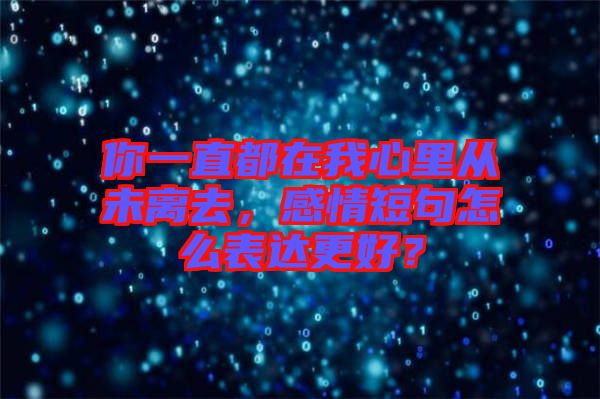 你一直都在我心里從未離去，感情短句怎么表達(dá)更好？