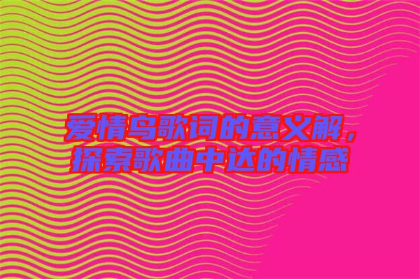 愛情鳥歌詞的意義解，探索歌曲中達(dá)的情感