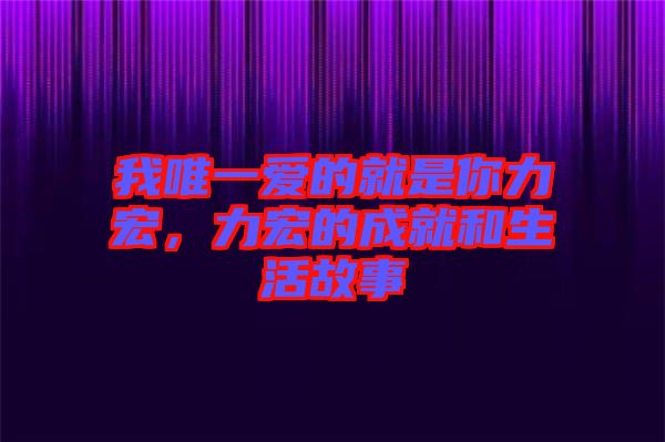 我唯一愛的就是你力宏，力宏的成就和生活故事