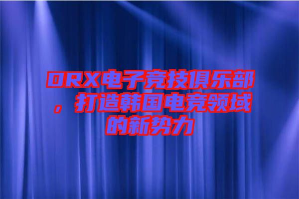 DRX電子競技俱樂部，打造韓國電競領域的新勢力