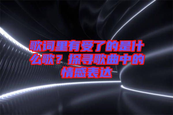 歌詞里有受了的是什么歌？探尋歌曲中的情感表達(dá)