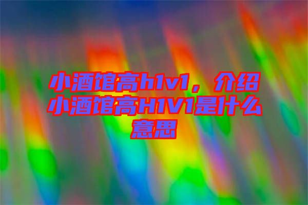 小酒館高h(yuǎn)1v1，介紹小酒館高H1V1是什么意思