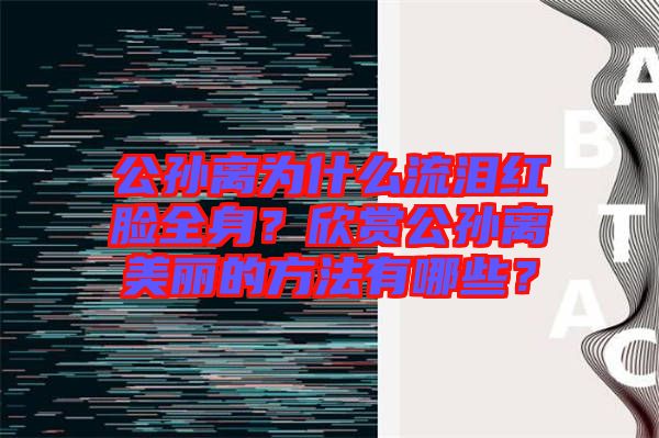 公孫離為什么流淚紅臉全身？欣賞公孫離美麗的方法有哪些？